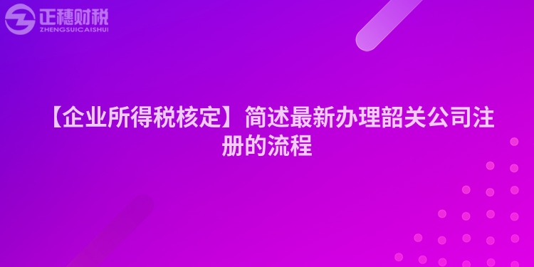 【企業(yè)所得稅核定】簡述最新辦理韶關(guān)公司注冊的流程