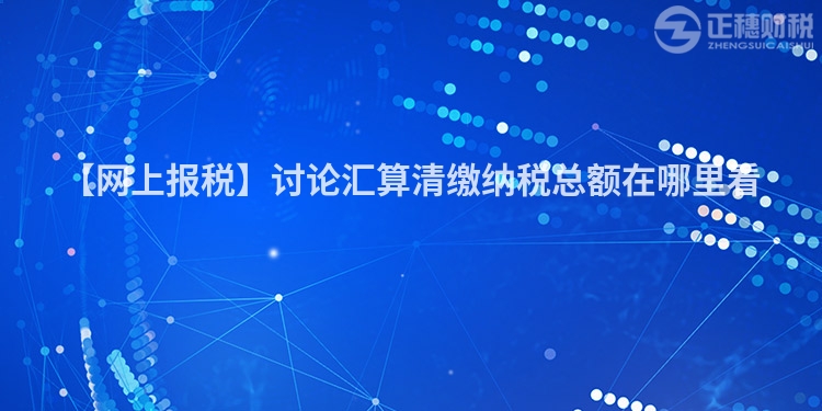 【網上報稅】討論匯算清繳納稅總額在哪里看