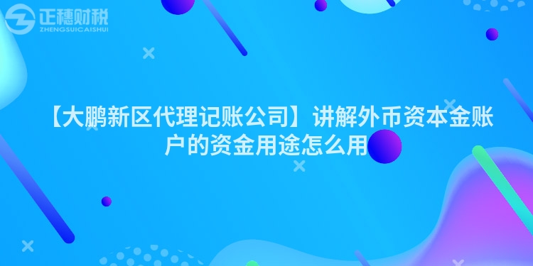 【大鵬新區代理記賬公司】講解外幣資本金賬戶的資金用途怎么用