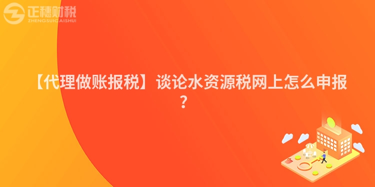 【代理做賬報稅】談論水資源稅網上怎么申報？