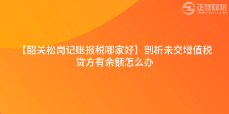 【韶關松崗記賬報稅哪家好】剖析未交增值稅貸方有余額怎么辦