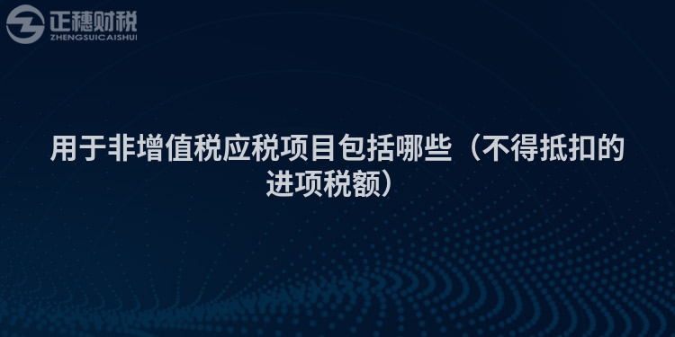 用于非增值稅應稅項目包括哪些(不得抵扣的進項稅額)