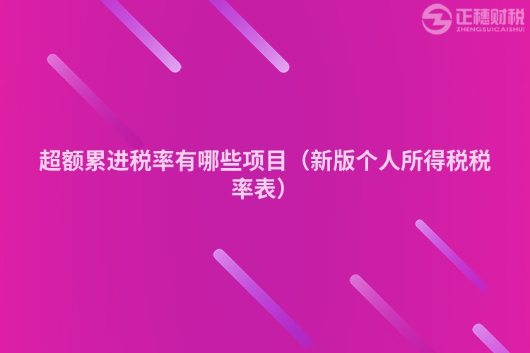超額累進稅率有哪些項目(新版個人所得稅稅率表)