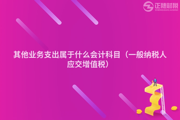 其他業務支出屬于什么會計科目(一般納稅人應交增值稅)