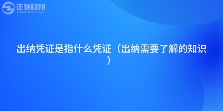 出納憑證是指什么憑證(出納需要了解的知識)