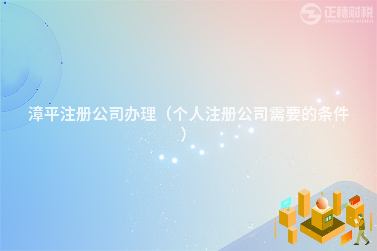 漳平注冊公司辦理(個人注冊公司需要的條件)