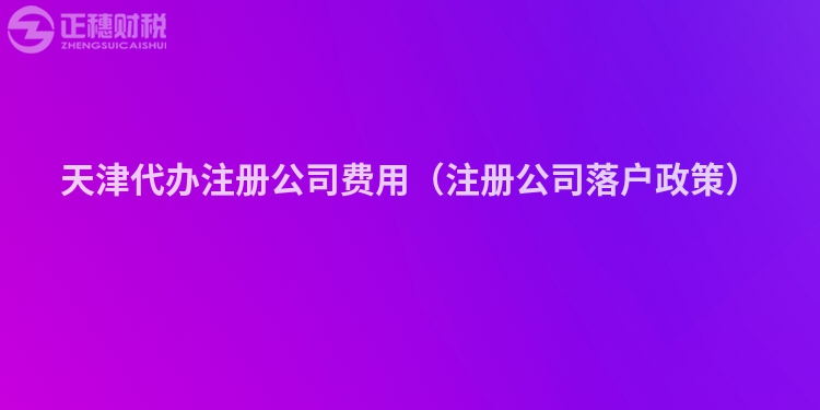 天津代辦注冊公司費用（注冊公司落戶政策）